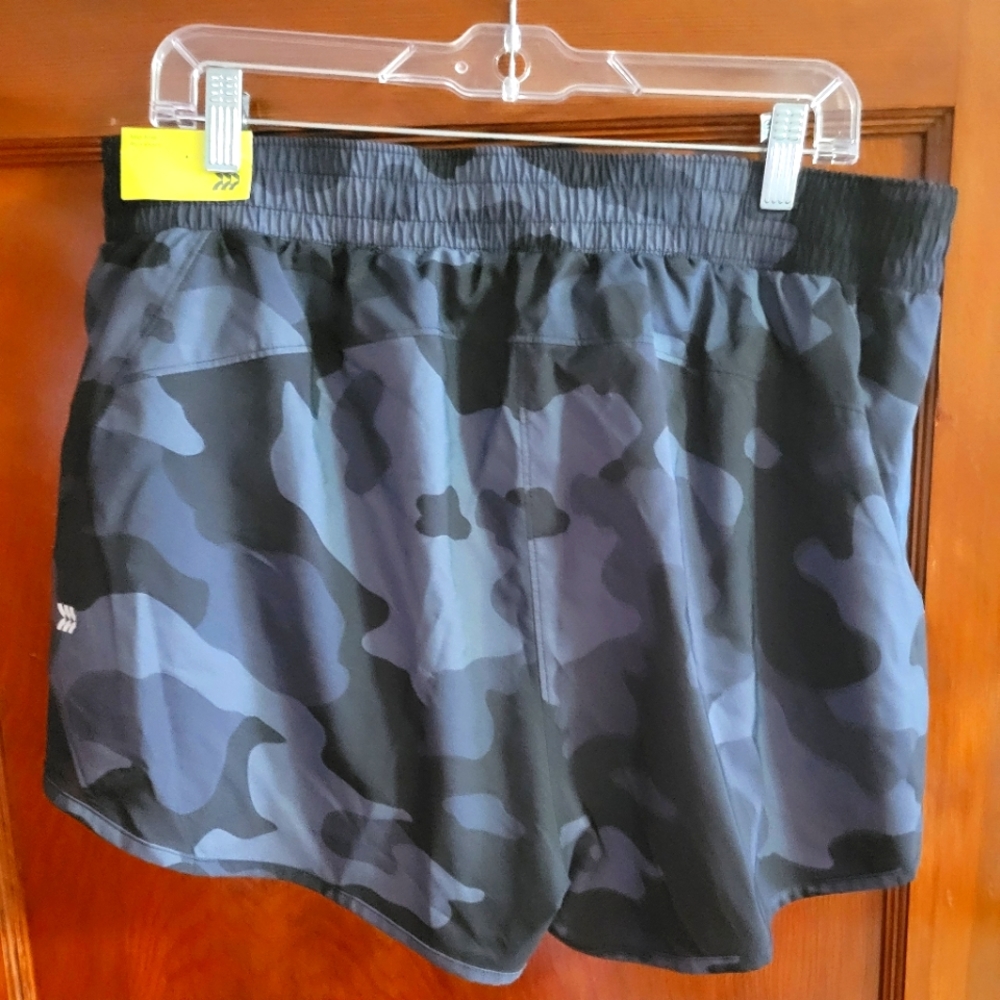 Blue camo running shorts